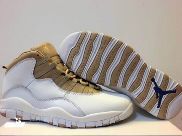 Air Jordan 10 Blanc Or