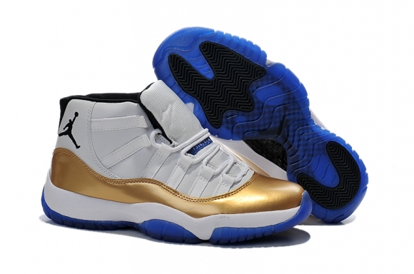 Air Jordan 11 Blanc Or Bleu