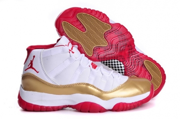 Air Jordan 11 Blanc Or Rouge