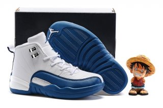 Air Jordan 12 Blanc Bleu Enfant