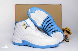 Air Jordan 12 Blanc Bleu Or