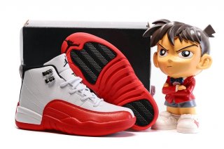 Air Jordan 12 Blanc Rouge Enfant