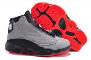 Air Jordan 13 Gris Noir Rouge Enfant