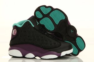 Air Jordan 13 Noir Pourpre Vert Enfant