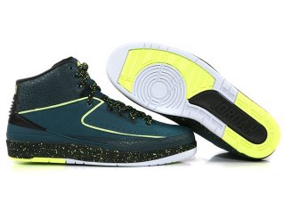 Air Jordan 2 Bleu Noir Fluorescent Vert