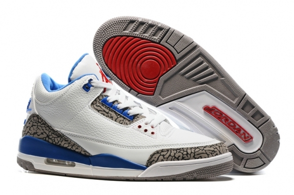 Air Jordan 3 Blanc Bleu Gris