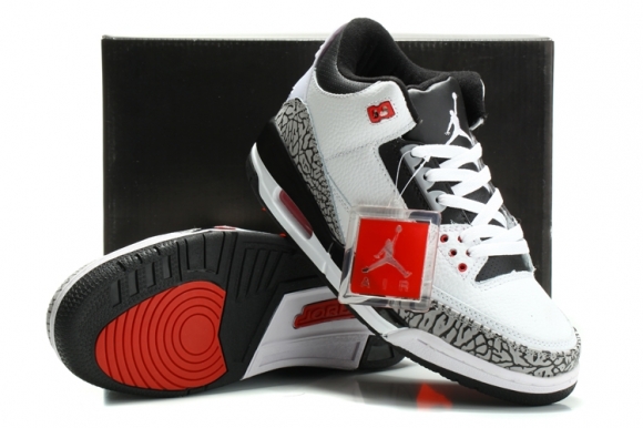 Air Jordan 3 Blanc Gris Noir