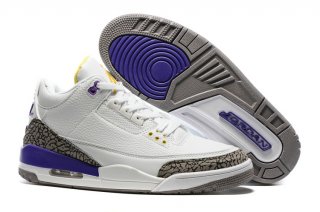 Air Jordan 3 Blanc Gris Pourpre Jaune