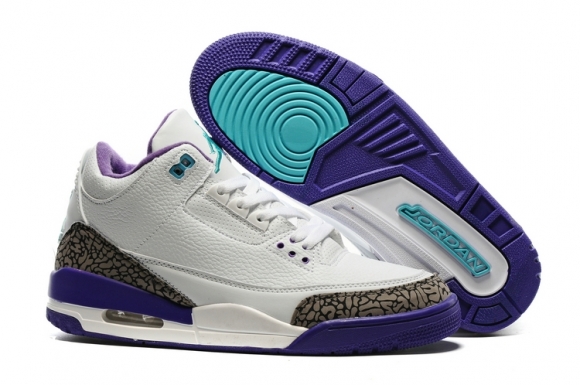 Air Jordan 3 Blanc Gris Pourpre