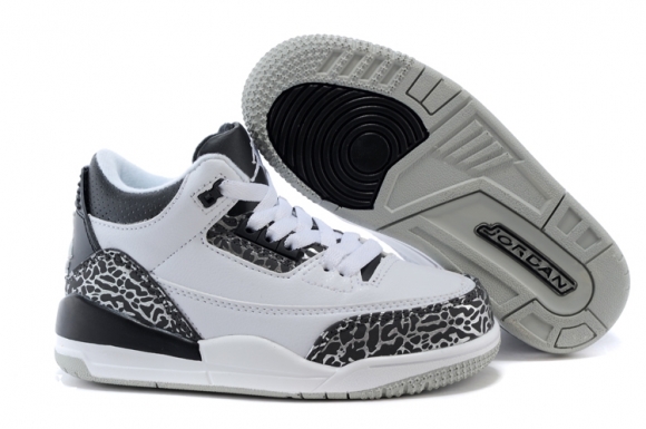 Air Jordan 3 Blanc Noir Enfant