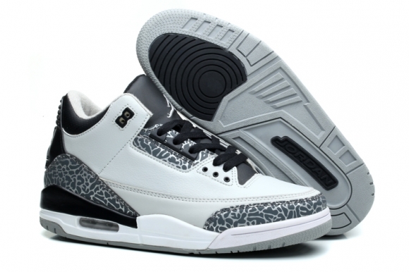 Air Jordan 3 Blanc Noir Gris