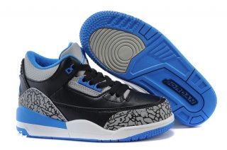 Air Jordan 3 Bleu Noir Gris Enfant