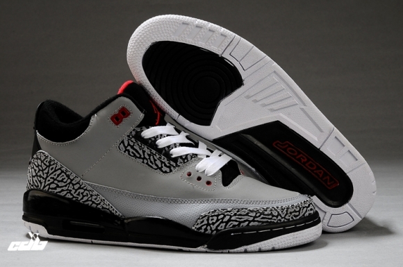 Air Jordan 3 Gris Blanc Noir