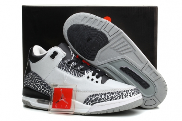 Air Jordan 3 Noir Blanc Gris