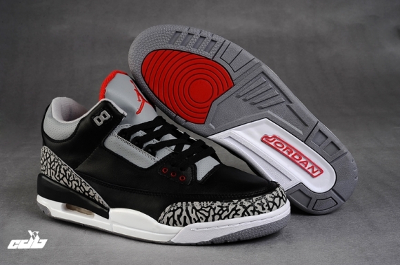 Air Jordan 3 Noir Gris Blanc