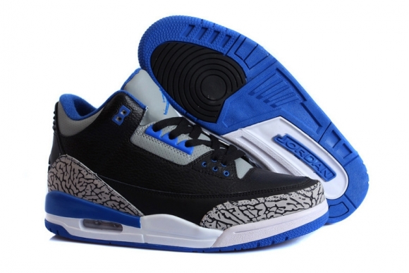 Air Jordan 3 Noir Gris Bleu