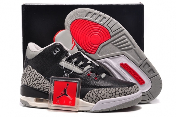 Air Jordan 3 Noir Gris Rouge