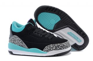 Air Jordan 3 Noir Gris Vert Enfant