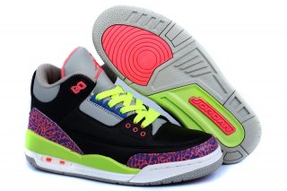 Air Jordan 3 Noir Rose Vert Enfant