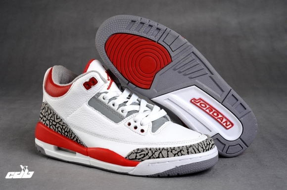 Air Jordan 3 Rouge Blanc Gris