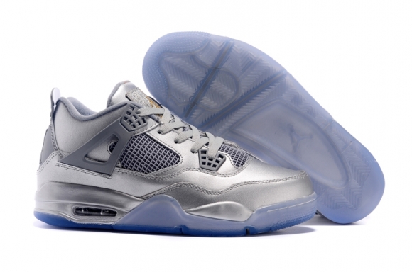 Air Jordan 4 Argent Blanc