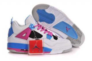 Air Jordan 4 Blanc Bleu Rose