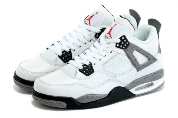 Air Jordan 4 Blanc Gris Noir