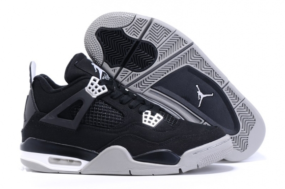 Air Jordan 4 Noir Blanc Gris