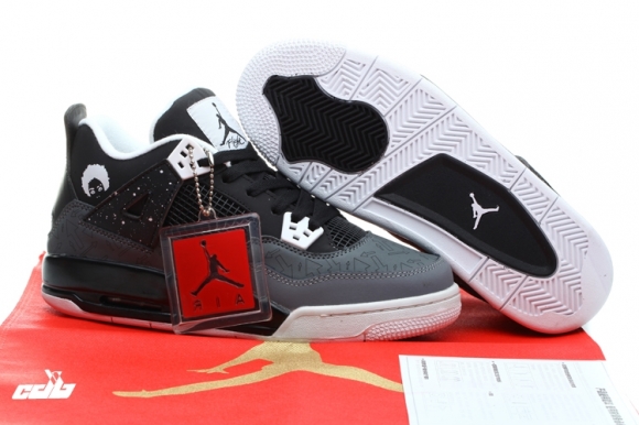 Air Jordan 4 Noir Gris Blanc