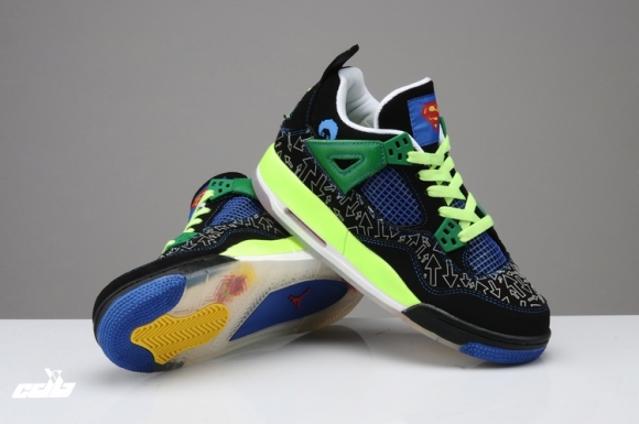 Air Jordan 4 Noir Vert Jaune