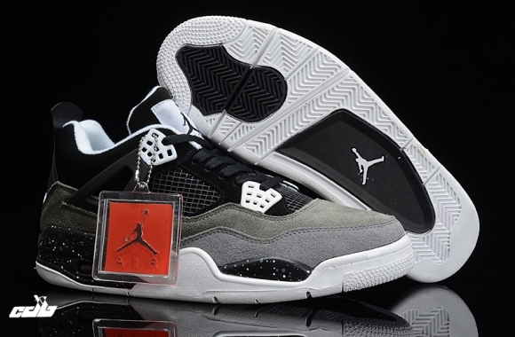 Air Jordan 4 Vert Noir Blanc Gris