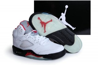 Air Jordan 5 Blanc Gris Noir Rouge