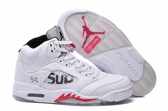 Air Jordan 5 Blanc Rouge Enfant