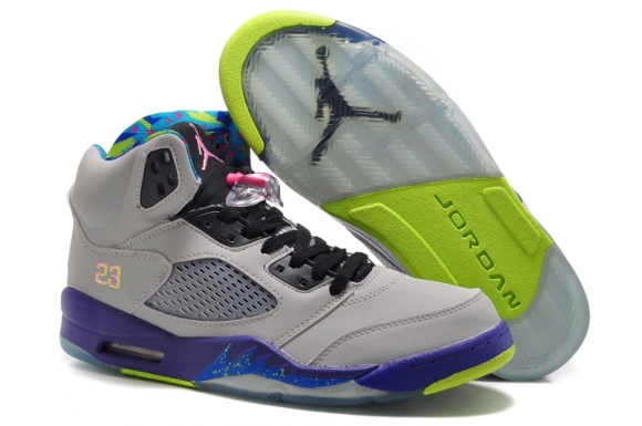 Air Jordan 5 Gris Pourpre Jaune