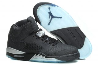 Air Jordan 5 Noir Argent Bleu