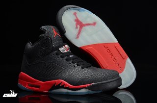 Air Jordan 5 Noir Argent Rouge