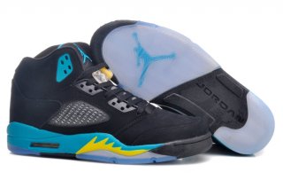 Air Jordan 5 Noir Bleu Jaune