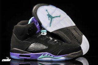 Air Jordan 5 Noir Pourpre Vert