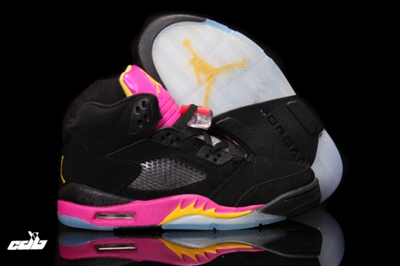 Air Jordan 5 Noir Rose Jaune