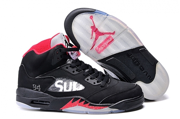 Air Jordan 5 Noir Rouge Enfant