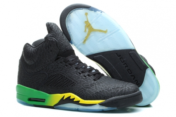 Air Jordan 5 Noir Vert Jaune