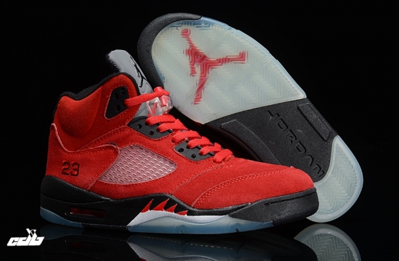 Air Jordan 5 Rouge Gris Noir Blanc