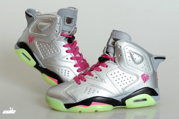 Air Jordan 6 Argent Fluorescent Vert