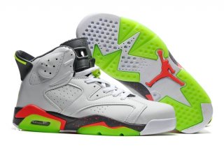 Air Jordan 6 Blanc Gris Fluorescent Vert