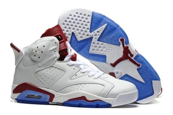 Air Jordan 6 Blanc Rouge Clair Bleu