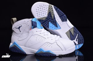 Air Jordan 7 Blanc Bleu Gris