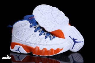 Air Jordan 9 Blanc Bleu Orange Enfant