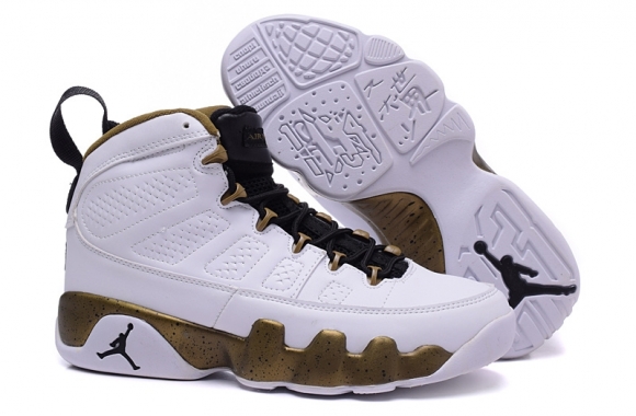 Air Jordan 9 Blanc Or