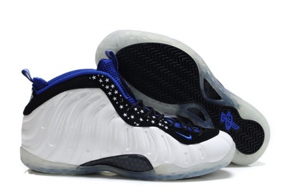 Nike Air Foamposite Blanc Noir Bleu
