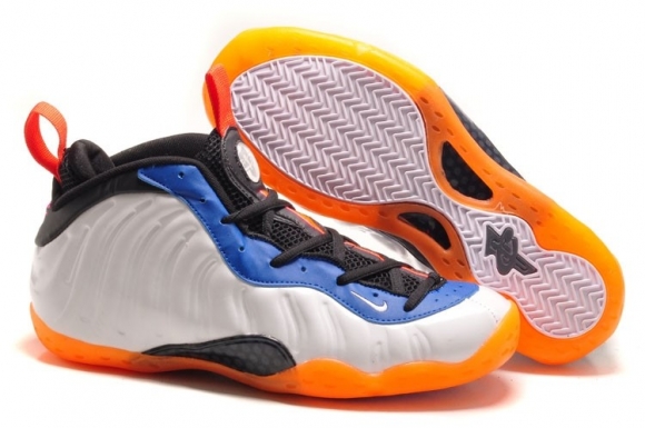Nike Air Foamposite Blanc Orange Noir Bleu